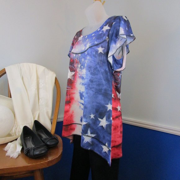 👚Host Pick👚NWOT Sonoma Patriotic Theme Tunic Top - Picture 3 of 8